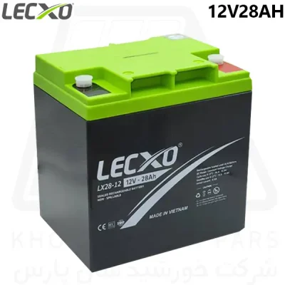 خرید باتری ۱۲ ولت ۲۸ آمپر ساعت لکسو LECXO 28 Ah, 12V