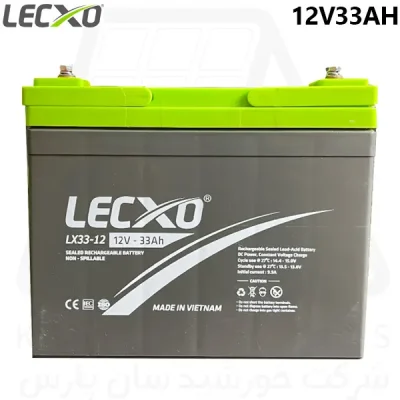 خرید باتری ۱۲ ولت ۳۳ آمپر ساعت لکسو LECXO 33 Ah, 12V