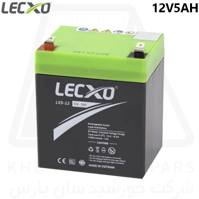 خرید باتری یو پی اس 12 ولت 5 آمپر ساعت لکسو LECXO 5Ah,12V