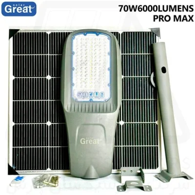 چراغ خورشیدی 500 وات پنل جدا 9000 لومن Great Solar PRO MAX